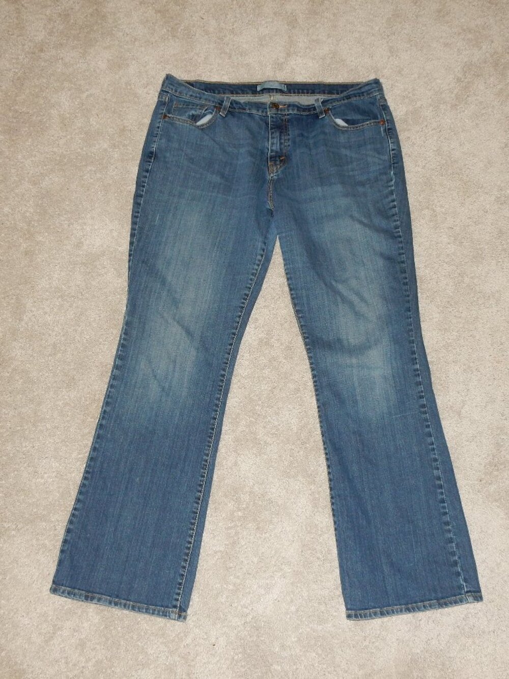 ENDS 6/1 LEVI'S women's boot cut 515 mid rise 16 blue denim jeans stretch